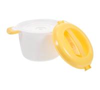 Cabilock Microwave Rice Cooker, Portable Microwave Pasta Steamer with Lid, Small Rice Maker Containers Bowl for Vegetables Travel Yellow