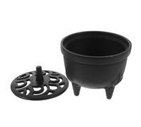 Cabilock Mini Cast Iron Incense Burner with Removable Lid - Ritual Bowl for Burning Cone and Coil Incense - Antique Three-legged Cauldron for Meditation and Home Rituals