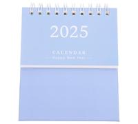 Cabilock Mini Desk Calendar Thick Monthly Flip Planner with Coil Binding for Home Office Daily Scheduling and Note Taking Light Blue Simple Desktop Organizer