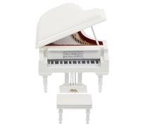 Cabilock Mini White Grand Piano Music Box 14x11x9cm Melodic Tune, Hand-held Music Box Ornament, Creative Musical Home Décor Gift for Birthday and Office