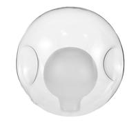 Cabilock Modern Clear Glass Globe Lampshade Double with Triple Recessed Design Heat Dissipating Round Dome Cover for Bulb Replacement Transparent Elegant Light Fixture for Living Lighting
