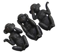 Cabilock Monkey Figurines Resin Statue 3pcs Black Three Truths of Man Sculptures Desktop Decoration for Home and Office