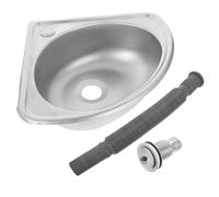 Cabilock Motorhome Stainless Steel Single Bowl Corner Sink Small Rv Kitchen Basin Pearl Sand Finish Compact Wash Basin Set for Motorhome and Home Use Random Style