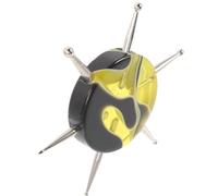 Cabilock Multi-functional Nail Art Dotting Pen Dual Tips for Acrylic and Clay Sculpting, Black and Yellow Pottery for Manicure and DIY Craft