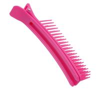 Cabilock Multi-purpose Plastic Layered Bang Hair Clip in Rose Red Salon Sectioning Clamp for Styling Firm Grip Hairdressing Tool for Home and Professional Use
