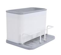 Cabilock Multifunctional Kitchen Utensil Holder with Two Compartments and Quick Drain Feature, Pp Material Flatware Storage Box with Water Storage Tray for Home Kitchen Organising Forks