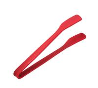 Cabilock Multipurpose Red Silicone Fried Steak Clip Slip Kitchen Food Tong for Cooking Barbecue Baking Toasting and Serving Portable Lightweight Tool with Comfortable Handle