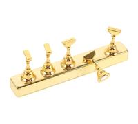 Cabilock Nail Practice Stand with Magnetic Metal Base Large Gold Fake Nail Holder for Manicure Training Suitable for Beginners Salon Use