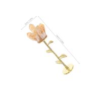 Cabilock Natural Crystal Flower Ornament Geometric Single Stem Artificial Bloom for Home Decoration Wedding Table Centerpiece Positive Energy Crystal Rose