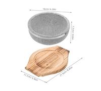 Cabilock Natural Korean Bibimbap Stone Bowl High Temperature Resistant Non-coated Cooking Pot with Carbonized Wood Tray for Soup Rice and Stew