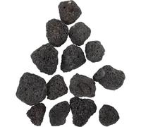 Cabilock Natural Pebbles Fire Stone Granules Volcanic Fire Pit & Gas Grills Stones Ideal for BBQ Fireplaces Pits Plants Bonsai Cultivation and Aquariums, Black ((400g/bag, varies in Size)