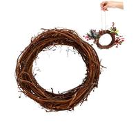 Cabilock Natural Twig Garland Hand Woven Vine Rattan Wreath for Christmas DIY Crafts Hanging Pendant Decor Rustic Holiday Door Wall Window Decoration
