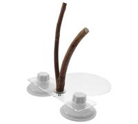 Cabilock Natural Wood Bird Perch Stand with Swing for Parakeets and Cockatiels, Wear-resistant and Designed to Increase Pets Activity Space, Bird Cage Accessory for Parrot Play and Rest
