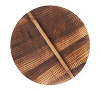 Cabilock Natural Wooden Wok Lid with Heat-resistant Handle Anti-scald and Round Cover for Stir Frying Pan Safe Wood Material Home Kitchen Cooking Tool