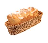 Cabilock Natural Woven Bread Basket Large Oval PP Rustic Style Snack and Fruit Storage Tray for Kitchen Home and Easy to Maintain