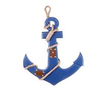 Cabilock Nautical Anchor Wall Hanging Decor Pendant Mediterranean Style Blue Ornaments for Living Hanging Ship Anchors Shaped Decor