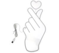 Cabilock Neon Light Hand Gesture Pattern LED Sign for Bedroom Wall Decor Acrylic Material Powered by Wall Charger for Home and Holiday Party Decorations
