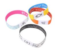 Cabilock Nfc Programmable Cloth Wristbands 4pcs Bible Verse Christian Bracelets with Snug Fit Inspirational Religious Gift for Women and Youth for Sunday Worship and Sunday School