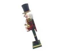Cabilock Nutcracker Decoration Unpainted Nutcracker Soldier Figurine Merry Christmas Decor Indoor Suite Themed Ornament Decorative Wooden