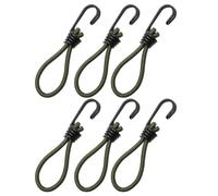 Cabilock Outdoor Camping Tent Hook with Elastic Rope Buckle 6Pcs Military Green Sturdy Flexible for Hiking and Festival Use