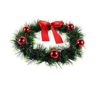 Cabilock Outdoor Christmas Wreath Plastic Car Decoration with Red Balls Bow Charming Holiday Accessory for Vehicles and Outdoor Spaces for Festive Cheer