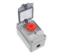 Cabilock Outdoor Control Box with Plastic Emergency Stop Button Switch Visible Cover Ergonomic Knob for Start and Stop Functions Easy Installation Weather-resistant Housing