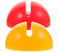 Cabilock Outdoor Football Corner Flag Base for Artificial Grass Pitch, Water/Sand Fillable Pole Stand, Sturdy Flagpole Holder in Orange and Yellow for Garden and Sports Fields