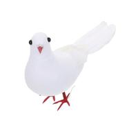 Cabilock Outdoor Garden Ornament White Simulation Dove Decor Peace Dove Statue Bird Figurine Toy for Gardening Props