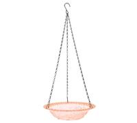 Cabilock Outdoor Hanging Bird Bath Bowl with Wide Rim Pink Plastic Shallow Bowl Easy to Clean and Stable Design for Wild Species and Hummingbirds for Patios and Yard Use