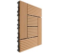 Cabilock Outdoor Patio Flooring: Interlocking Deck Tiles 30.5x30.5x2cm - Wood Texture Plastic Tiles For Balcony Backyard Garden Anti-Slip & Weather-Resistant