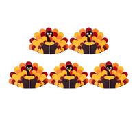 Cabilock Paper 3d Turkey Ornaments and Elegant Appearance Thanksgiving Day Decor 5 Pcs DIY Thanksgiving Decorations with Unique Cartoon Design for Home and Shop