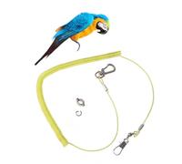 Cabilock Parrot Flying Training Rope Elastic Leash Size 5 Claw Ring | Pp and Steel Wire, Golden Finish, Outdoors Use, Easy to Wear off Random Color