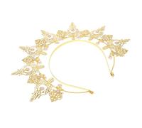 Cabilock Pearl Headband Halo Crown Headpiece, Alloy Golden Bridal Tiara Hair Accessory for Weddings and Prom, Comfortable Fit, Luxurious Vintage Style