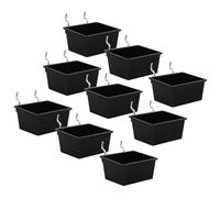 Cabilock Pegboard Storage Bins for Efficient Access and Categorization 9 Set with Hooks and Labels, Plastic and Iron Craft Room Organizer Cups, Multicompartment Design for Workbench
