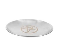Cabilock Pentagram Candle Holder Tray Stainless Steel Altar Plate for Rituals Elegant Decorative Centerpiece for Home Witchcraft and Tarot Ceremonies and Safe Design