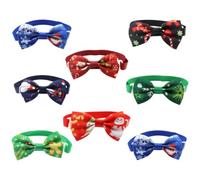 Cabilock Pet Bow Ties Bowknots Christmas for Dogs and Cats 8pcs Braid Material to Decorate Your Pets, Festive Holiday Accessories Random Color for Xmas and Christmas Celebration