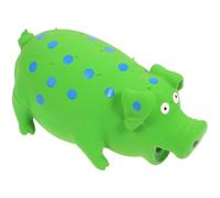Cabilock Pet Chewing Dog Chewing Squeak 100% Latex Bite-resistant Green Sturdy Pig Shape Keeps Pet Happy for Dogs