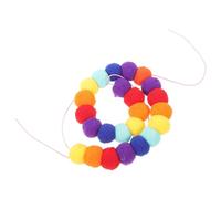 Cabilock Pet Collar Puppy Collar Decorative Polyester Rainbow Pom Pom for Daily Life Street Use Suitable for Cats and Puppies