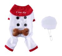 Cabilock Pet Costume Dog Outfit Polyester White Comfortable Well-dressed Clothes for Christmas Party and Halloween