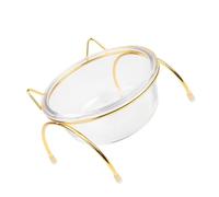 Cabilock Pet Food Feeding Bowl Elevated Pet Bowl Slant Design Glass Metal Creative Rack Structure for Cats Feeding