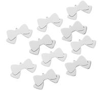 Cabilock Pet Name Tags Stainless Steel Bow Shape 10Pcs Blank Dog Id Tags for Puppy Collar Identification