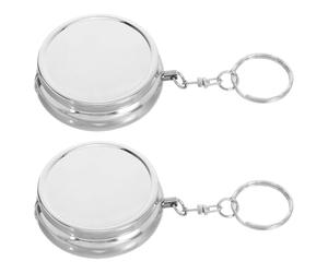 Cabilock Pill, Medicine Small 2pcs Keychain Portable Organizer Container with Alloy Pp Material for Convenient Compact Design for Managing Medications and Travel and Daily Commutes