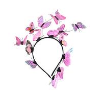 Cabilock Pink Butterfly Hairband for Women, 3D Simulation Headband Creative Hair Hoop, Elegant Hair Accessory for Weddings and Festivals