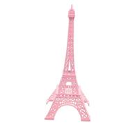 Cabilock Pink Eiffel Tower Sculpture Metal Figurine Collectible Souvenir French Landmark Table Ornament Artistic Home and Party Decoration