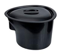 Cabilock Plastic Bedpans with Lid 5l Capacity, Portable Spittoon with Lid for Elderly and Disabled, Easy to Carry Black Urine Pot with Contoured Shape and Simple Look Design