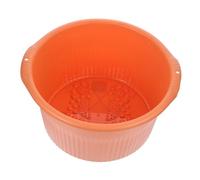 Cabilock Plastic Foot Bath Bucket with Massage Function for Home Use, Sturdy Plastic Material, Orange Colour, Improves Blood Circulation and Relieves Muscle Tension, Foot Soaking Basin