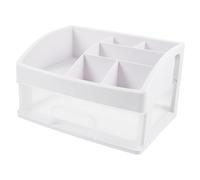 Cabilock Plastic Makeup Organizer Drawer Box Transparent Desktop Storage Case with Multiple Compartments Plastic Cosmetic Storage for Lipstick Brushes Nail Polish Small for Dressing Table