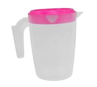 Cabilock Plastic Pitcher with Lid 1l Small Round Juice Jug Water Jug for Fridge Use, Reusable Cold Drink Pitcher for Iced Tea and Fruit Juices