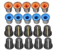 Cabilock Plastic Potentiometer Control Knobs for Speaker and Mixer Board with Easy Adjustment 20pcs Rotary Ergonomic Volume Knobs for Busy Audio Environments or Theater at Home Systems
