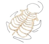 Cabilock Plastic Skeleton Rib Cage with Hollow out Design, Adjustable Back Chain Clasp, Lightweight Portable Halloween Prop for Horror Themed Party Festival Costume Accessory